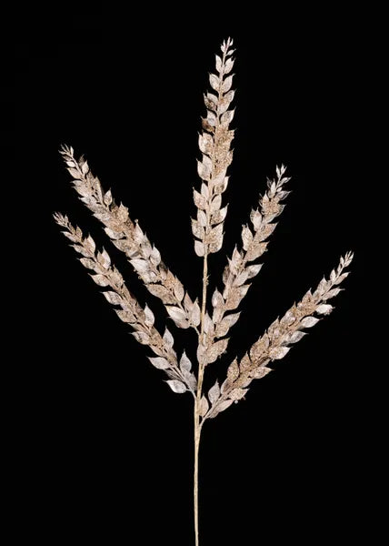 XS2333E6  28"L Glitter/Metallic Mini Leaf Spray Champagne