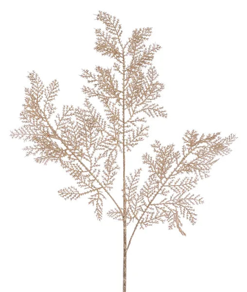 XS250449  23"L Glitter Fern Spray Champagne