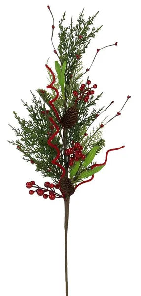 XX8399  33.5"Oal Juniper/Cedar/Berry Curl Spray Multi Green