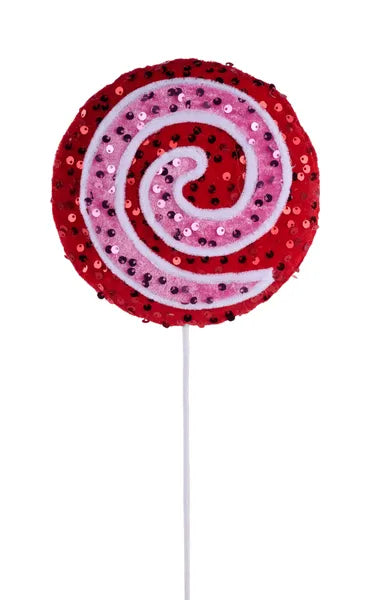 XC117153  21.5"L Swirl Peppermint Lollipop   Red/Pink/White