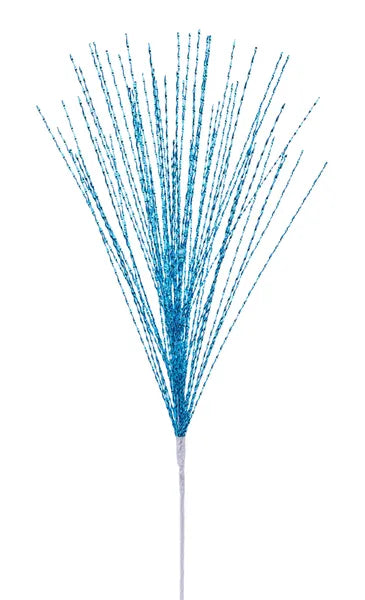 XS148148   27" Metallic Pet Twist Grass Spray x 60 Turquoise