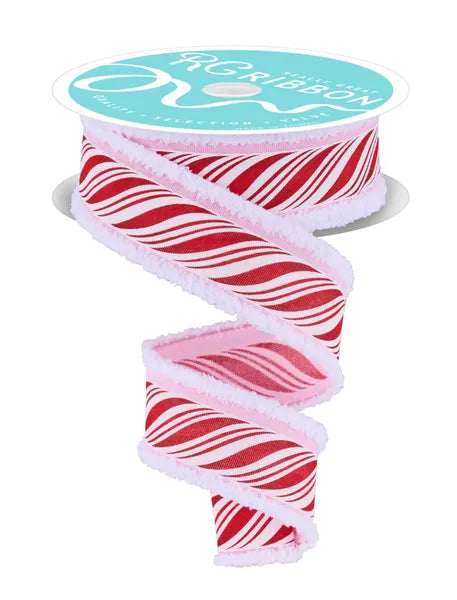 RGC828822   1.5" x 10yd Peppermint Twist/Drift   Pink/Red/Silver