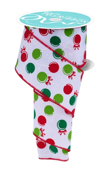 RGH100756   2.5" x 10yd Lollipops   White/Lime/Red/Emerald