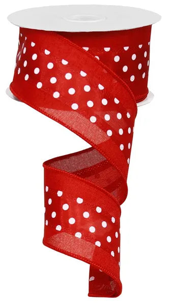 RG813824   2.5" x 10yd 3-In-1 Polka Dot/Royal     Red/White