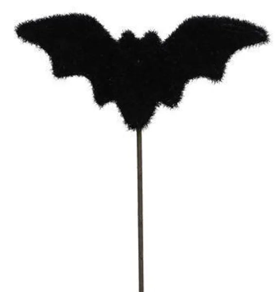 HH392502   7"L x 3.25"H Flocked Bat Pick (12"Oal)    Black