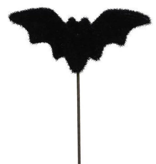 HH392502   7"L x 3.25"H Flocked Bat Pick (12"Oal)    Black