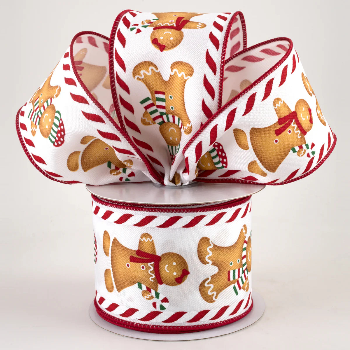 RGE158267   2.5"X10yd Gingerbread Boy/Girl/Candy    White/Red/Grn/Brwn