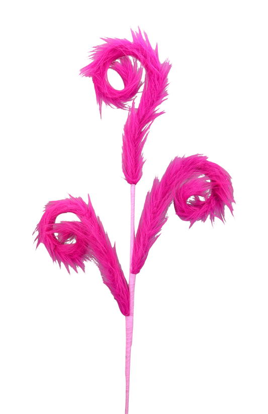 57302BT     30"H  Furry Spiral Curly Spray   Bight Pink