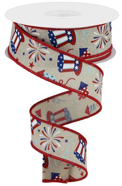 RGC116718    1.5" x 10yd Uncle Sam/Fireworks/Royal    Lt Nat/Red/Blue