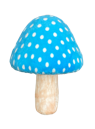 63248BL  H16"XW5"     Polkadot Mushroom Pick   Blue