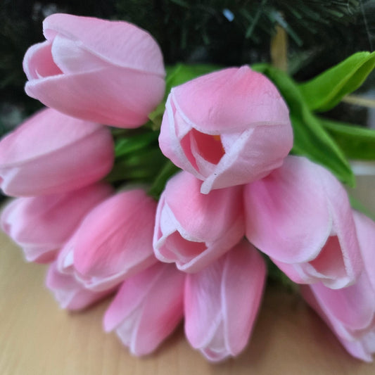 CS22418-PK  13.5" Tulip Bouquet Pink