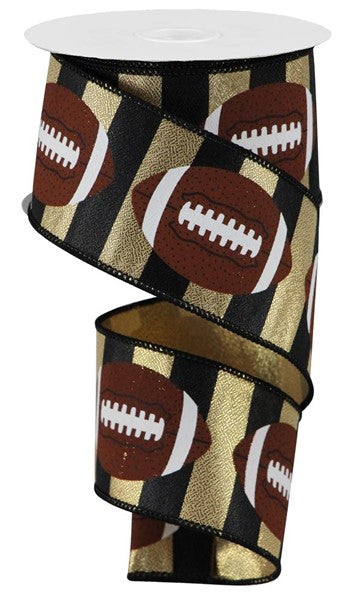 RGA142208  2.5" x 10yd Footballs Gold/Brown/Black