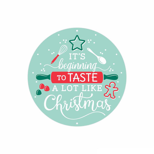 MD1371  8" Metal “Taste Like Christmas” Sign – Red/Jade/Teal