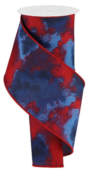 RGB1015A1  4" x 10yd Watercolor Blend Red/White/Blue