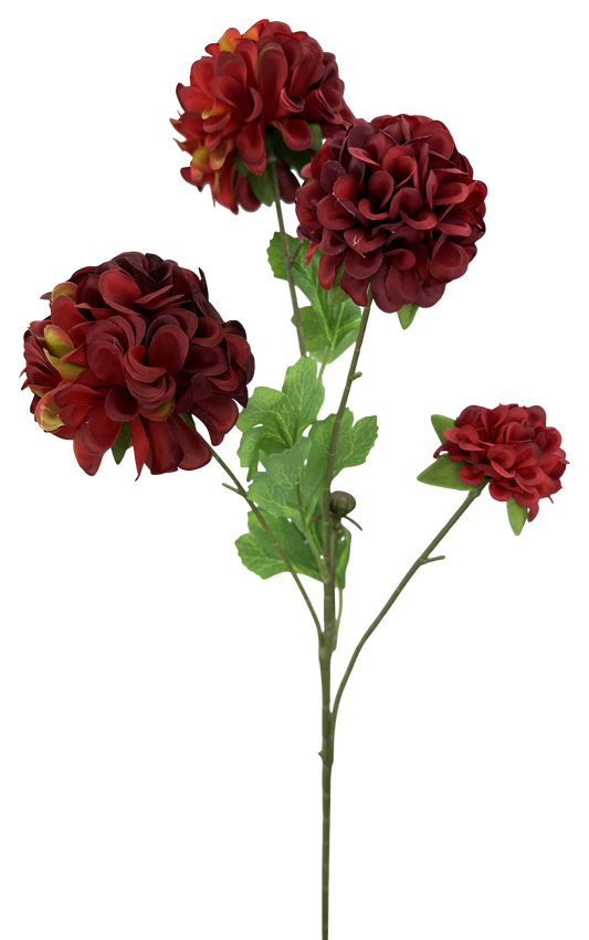 64035RD  27"   Zinna SprayX4    Red