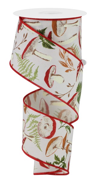 RGE189737  2.5" x 10yd Mushroom Botanicals Ivory/Multi