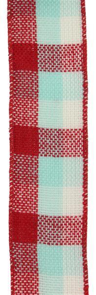 RGA1924H1  1.5"X10yd Woven Check  Red/White/Ice Blue