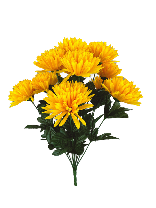 35138YW   H20"   Mum Bushx12    Yellow