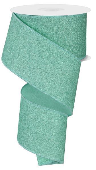 RGE1381AN   2.5" x 10yd Fine Glitter On Royal     Mint