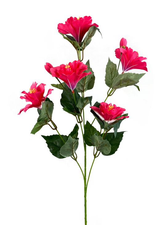 63339BT    28"  Hibiscus SprayX5      Bright Pink
