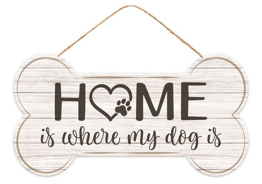 AP7371    12.5"L x 6.5"H Home/Dog Bone Shape Sign