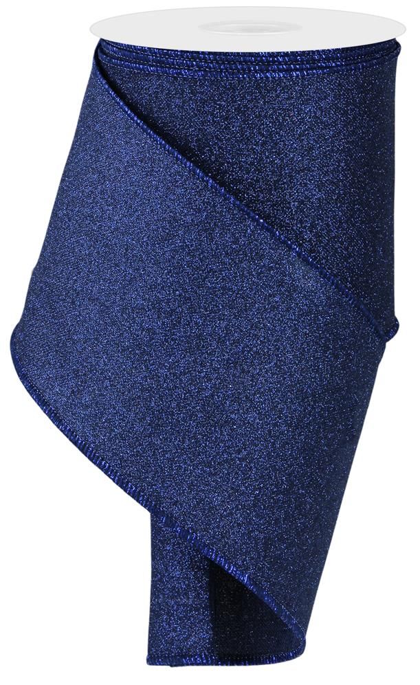 RGE138219   4" x 10yd Fine Glitter On Royal  Navy Blue