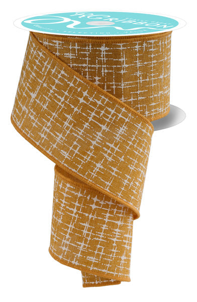 RGF1690F4 2.5"X10YD    Knit Look Texture    Dk Mustard/Ivory