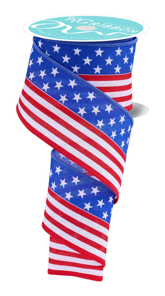 RGH1318A1    2.5" x 10yd Stars And Stripes    Red/White/Blue
