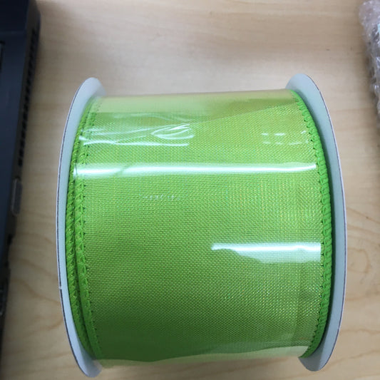 424094009  2.5"X10YDS  Lala Solid  Lime-Irid