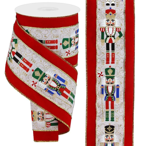 RG08706    4" x 10yd 2-In-1 Nutcracker/Velvet       White/Multi/Red