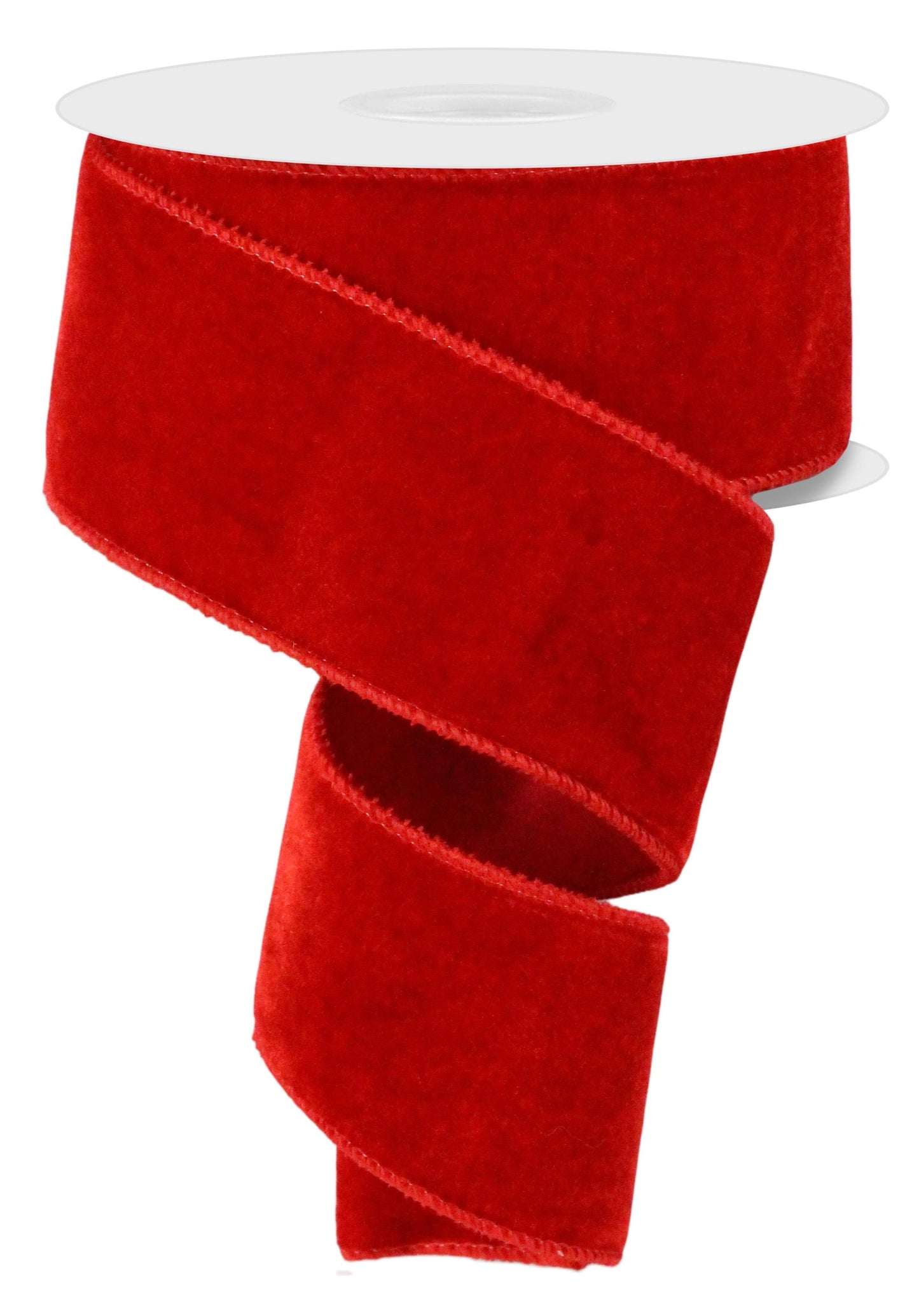 RGE165924   2.5" x 10yd Deluxe Velvet/Satin Backing   Red