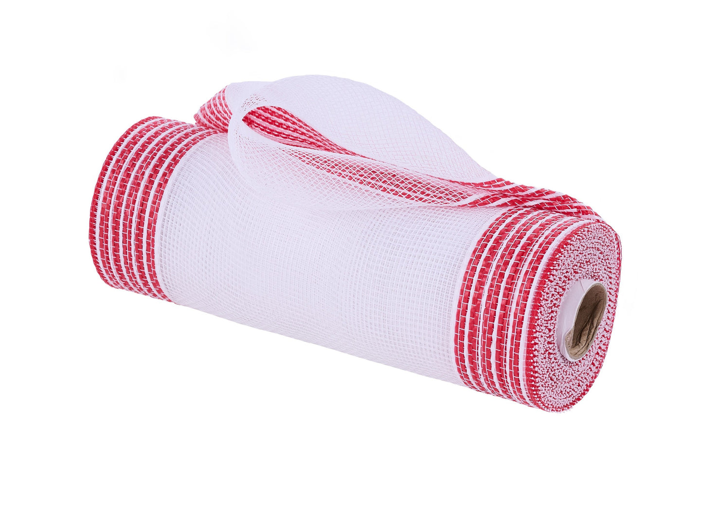 RE85063E    10" x 10yd Border Stripe Mesh   White/Red