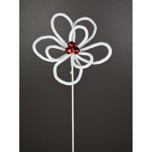 187160   22"    Loop Flower Stem     White/Red