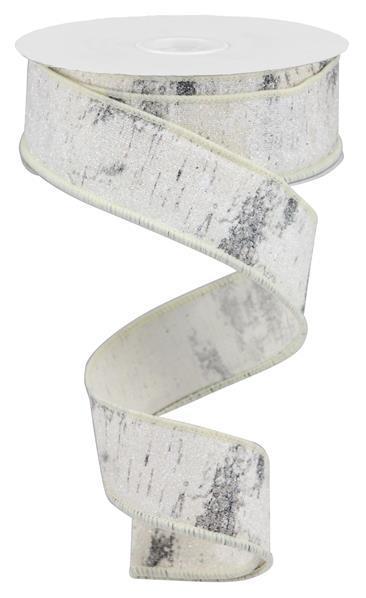 RGA15661R    1.5" x 10yd Glitter Birch Bark On Cotton
