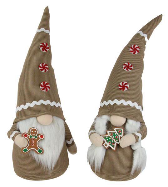 XN4335    16"H Gingerbread Gnome   Tan/Red/White