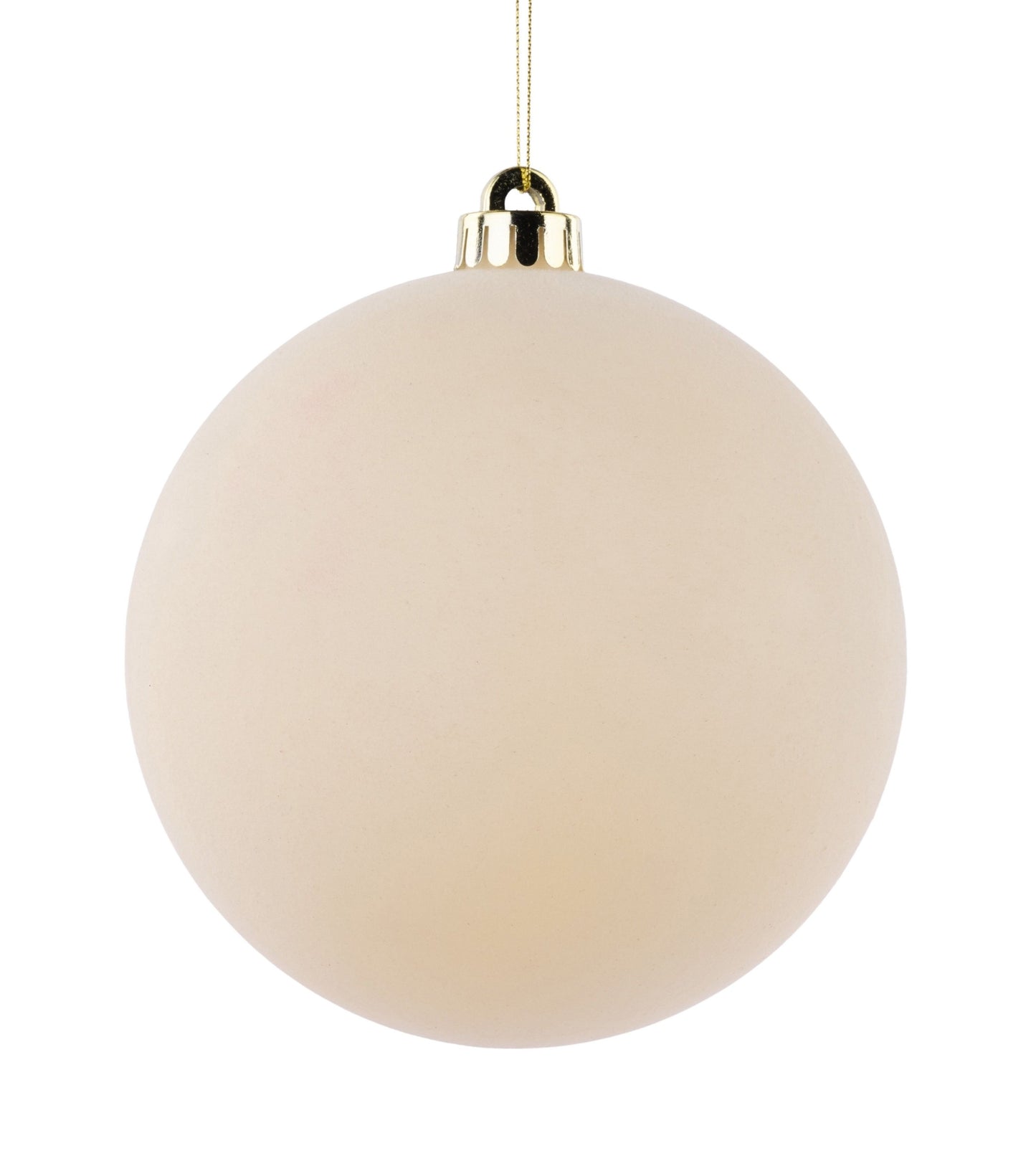 XH1150HY    150Mm Smooth Flocked Ball Ornament   Cream