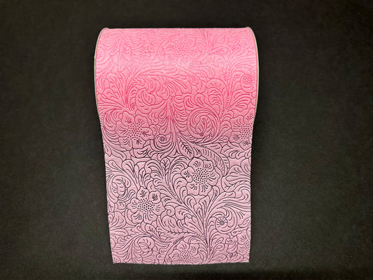 42466-06-03  6"X25YDS  Embossed Flower  Hot Cut Edge   Pink
