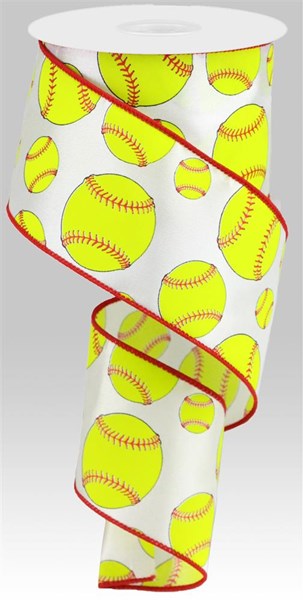 RG01815   2.5" x 10yd Softball   White/Neon Yellow/Red