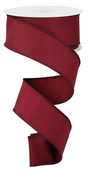 RGE120272  1.5" x 10yd Diagonal Weave Fabric Wine