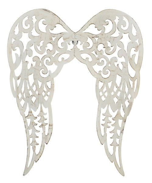 MM1112K5    17.75” Filigree Angel Wings      Antique Cream