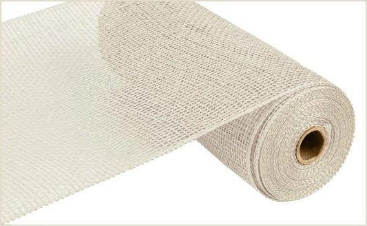 RP810030  10" x 10yd Poly Burlap Mesh Cream