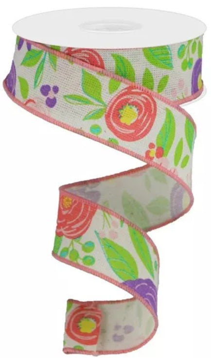 RGA16848K  1.5" x 10 Flower Blooms Coral, Pink, Lavender, Yellow