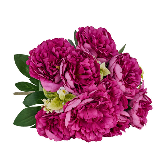 FN171505   18.5"L Peony/Leaf Bush x 12   Burgundy