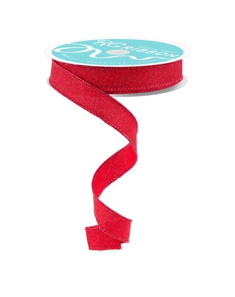 RGF151624  5/8" x 10yd Fine Glitter On Faux Royal Red