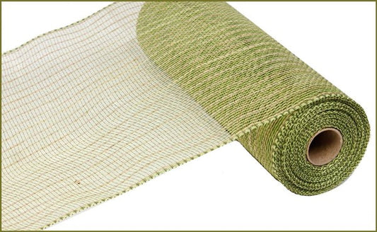 RY800532 10.25"X10yd Poly/Jute Mesh Moss/Apple/Natural