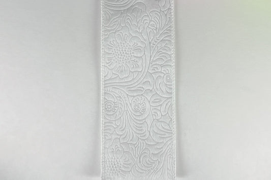 42466-40-01    1.5"X10YDS     Embossed Flower    White