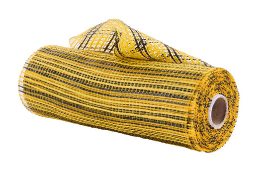 RE890242  10" x 10yd Horizontal Wide Stripe Mesh Yellow/Black