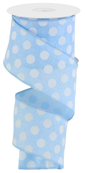 RX914675   2.5" x 10yd Medium Multi Dots    Pale Blue/White
