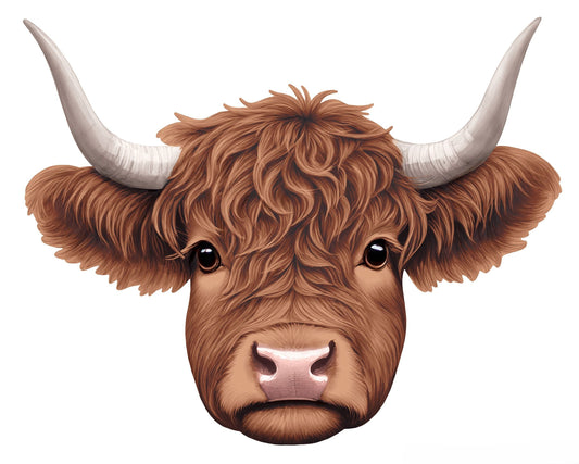 MD175704  15.5"L x 12.25"H Highland Cow Brown