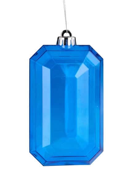 XJ544525   7"L x 4"W Rectangle Gem Ornament    Royal Blue